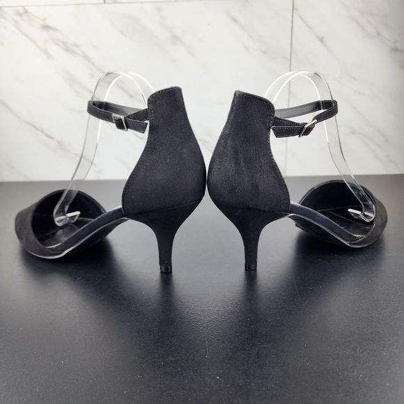 Cato Ankle Strap Black Kitten Heels 10W - Picture 6 of 13